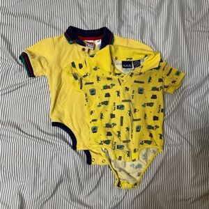Retro Kids Yellow Graphic Bodysuit Set